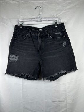 Old Navy Black High Rise Cut Off Denim Jean Shorts Size 4 Distressed Ripped